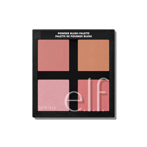 e.l.f. Cosmetics Powder Blush Palette, Four Blush Shades for Beautiful, Long-Lasting...