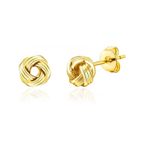 Boucles d'Oreilles Noeud d'Amour Plaqué Or