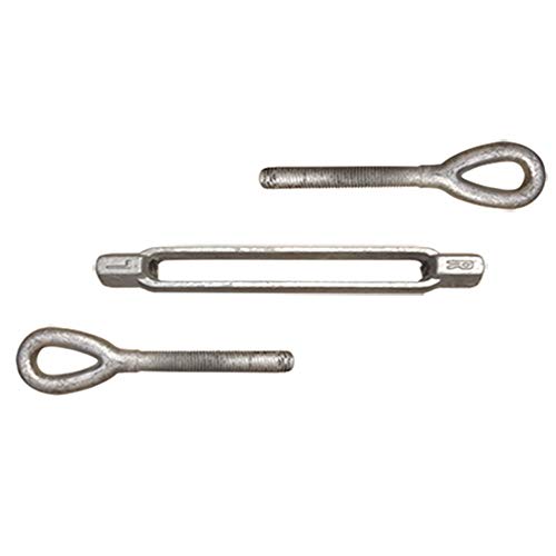 Tensores para cables Marine Ojo-Ojo 1/2 pulgada x 12 pulgada acero galvanizado forjado en frío miniatura 3