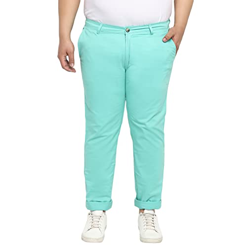 Image of Urbano Plus Men Mid Rise Cotton Regular Fit Casual Chino Pants Stretch
