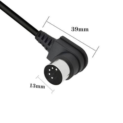MIDI 5-Pin DIN 90 Degree Male Plug to Female Socket Audio MIDI/AT Cable | Right Angle MIDI Din Extension Cable for MIDI Keyboard Synthesizer, Organ, Electric Piano, MIDI Guitar (50 cm/1.6 FT)