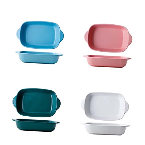 Hoement Plaque De Cuisson En Céramique Haute Température Bleu, Plat à Gratin Compact, Compatible Micro-ondes, Four Et Congélateur, Ustensile Cuisson Pratique Pour Gratin, Lasagnes Et Légumes