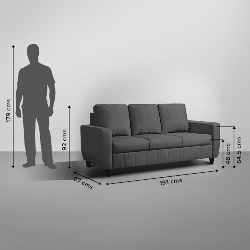Image of Sleepyhead Bae Designed by Duroflex - 5 Seater Sofa, 3+2 Sofa Set |Premium Fabric Living Room Sofa Set with Modern Space-Saving Design |Comfort Seating & Easy-Clean |3 Year Warranty - Woody Brown