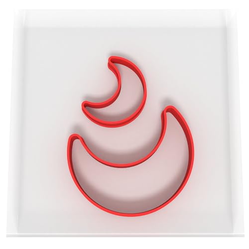 Custom Cutters Emporte-pièces en forme de lune | Mini / petit emporte-pièce en plastique pour pâtisserie, fondant, argile, pâtisserie, glaçage, bijoux (3...