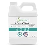 Soapeauty Hemp Seed Oil Unrefined Cold Pressed | Massage & Body Oil | for Skin, Face, Hair, and Soap Making | Carrier for Essential Oils | Rich in Omega Fatty Acids – 32 Fl Oz