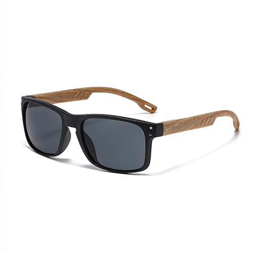 Imitation Wood Sunglasses with Dark Lens for Men and Women UVA/UVB Ray Protection