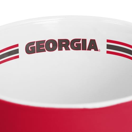 Image of Logo Brands NCAA Georgia Bulldogs 15oz Stripe Mug - Team Logo, Inside Print, Standard Handle, Microwave & Dishwasher Safe