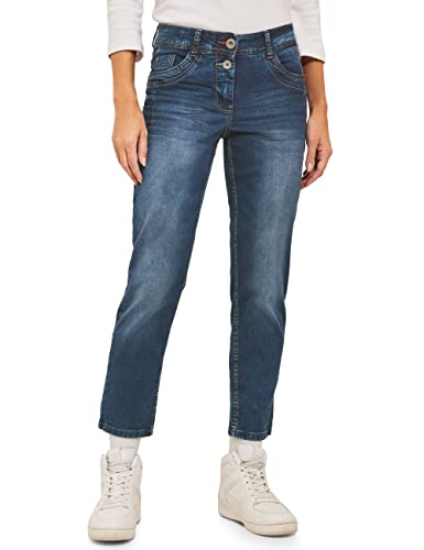CECIL Damen B376006 7/8 Jeanshose Loose, mid Blue Used wash, 28