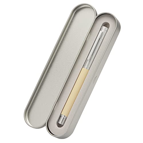 Image of Silver Birch Forest Aluminum Fountain Pen Bent Nib (Fine to Broad) with Metal Box Fude Pen Set By Asvine