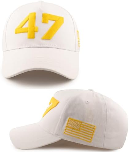 45 47 Charlie Kirk Baseball Cap Gold Embroidery USA Flag 47 Baseb...