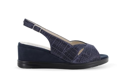 Sandale confortable femme tissu bleu nuit r80339q avec semelle amortissante pour marche légère