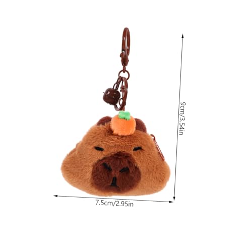 Milisten Cute Plush Coin Pouch with Keychain Mini Water Capybara Animal Storage Bag for Daily Use Adorable Cash and Jewelry Organizer Party Favor2