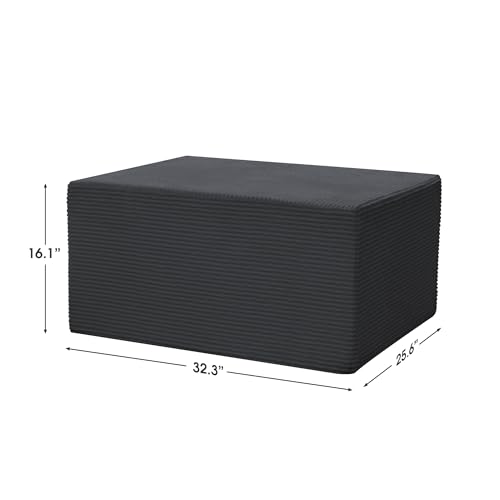 Image of Ottoman for Cloud Sectional Boneless Couches Living Room, Modular Ottoman for Deep Seat Oversized Couch, Memory Foam Compressed Spineless Foot Rest for Bedroom Apartment Grey
