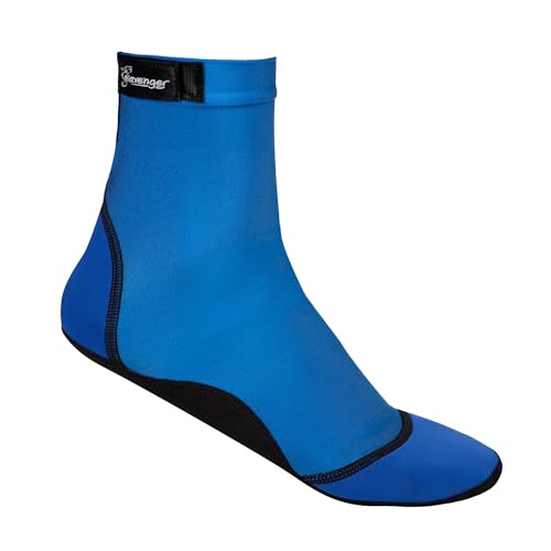 Seavenger High Cut Beach Socks with Grip Sole for Sand, Volleyball, Snorkeling, Diving, Wading (Blue, Medium)