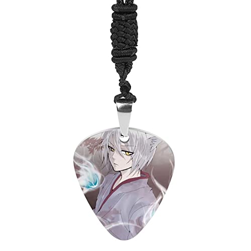 [Yechong] ギター ピック ペンダント 神様はじめました 巴衛 ネックレス チタン鋼 楽器 アクセサリー ロープ付き ヒップホップ ギターピック メンズ レディース ベースピック 音楽 楽器アクセサリー エレキギター アコースティックギター ギフト 黒ロープ付き バレンタインデー ファッション 誕生日 人気 卒業式 記念日 プレゼント