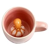 Ewaymado Octopus Ceramic Mug Hidden 3D Animal Inside Cup,Handmade Animal Figurine Teacup,Christmas,Birthday,Mother's Day Gifts for Friends Family or Kids (Pink Octopus)