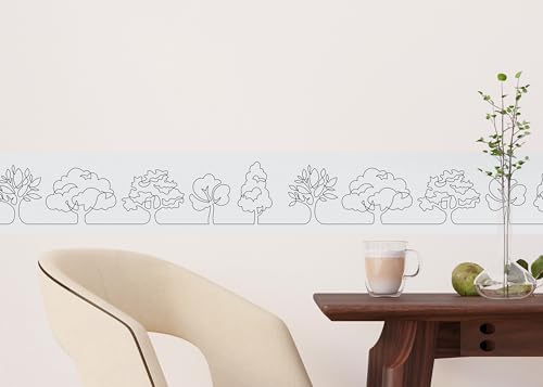 AG Design Selbstklebende Bordüre Bäume, AWB 8282 | Wasserfest Dekoration für Wände, Möbel, Tapeten, Wandverkleidungen und Türen, Folie, Mehrfarbig | Breite 500 cm x Höhe 13.8 cm