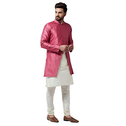 Image of SOJANYA (Since 1958 Men's Silk Blend Kurta Churidaar Pyjama & Jacket Combo