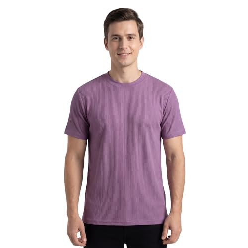 Image of Poly Cotton Frill Round Neck T-Shirt for Men | |