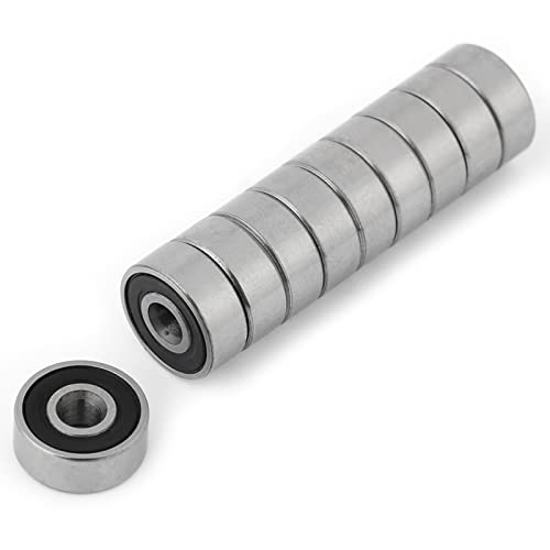 10 Cuscinetti A Sfere In Miniatura 623-2RS - Acciaio, Doppia Guarnizione In Gomma, 3x10x4 Mm - Per Meccanica E Hobby - 5