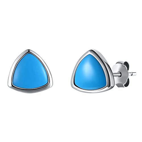 Boucles d'oreilles turquoise en argent et leur design triangle chic