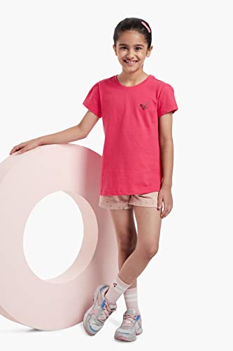 Image of Amazon Brand - Symbol Regular Fit Girls 100% Cotton Solid Print Half Sleeves T-Shirt | Age 2-12 Years