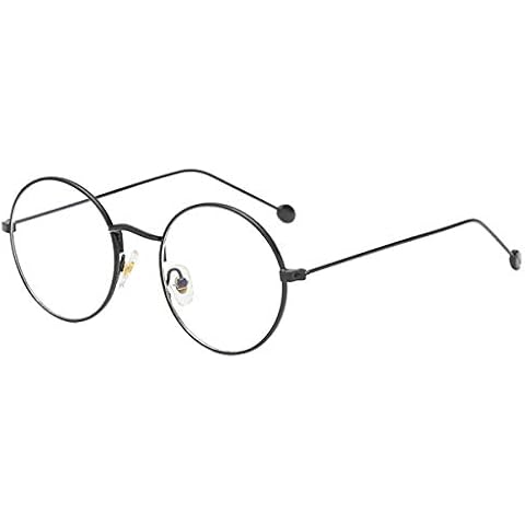 JOPAN Men Women's Retro Round Metal Alloy Resin Lens Reading Glass +1.0~+6.0 (Black, 2.5, multiplier_x) Cover