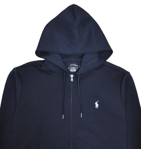 Polo Ralph Lauren Men's Full Zip Hoodie, White Logo, Navy, L Size, navy, L2