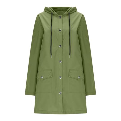 Women Hooded Rain Coats Lightweight Waterproof Travel Jacket Knee Length Outdoor Windbreaker with Pockets4