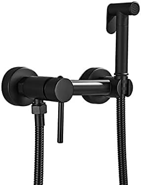 Bidet hygiénique noir mat à pression réglable pour WC et toilettes