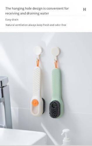 Image of 2 in 1 Multifunction Cleaning Brush Soap Dispenser, | Multi Function Cleaning Brush, clothes, shoes, Brushes Suitable for Home Cleaning (Green)