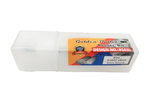 Image of Golden bullet pro straight Router bit 50mm /2 inch long ,with 8mm shank | (9504L (cutting dia 10mm X cutting length 50mm ))