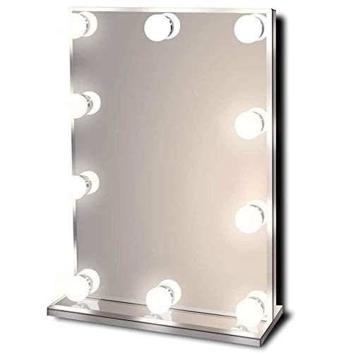 Waneway Hollywood Lighted Vanity Makeup Mirror with Bright LED Lights, Light-up Frameless Dressing Table Cosmetic Mirror with Dimmable Bulbs, Multiple Color Modes (Standard)