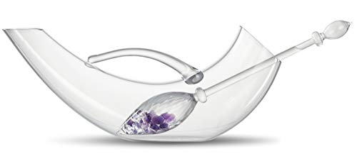 Crystal Wine Set - VitaJuwel Wine Decanter & VINO Gemstone Vial with Amethyst and Clear Quartz