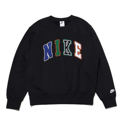 [ナイキ] セットアップ対応 スポーツウェア クラブ メンズ クルー FZ0880 HO24 スウェット トレーナー 上下 上着 刺繍 ロゴ ジム 筋トレ フィットネス トレーニング フリース メンズ 国内正規品 (JP, アルファベット, 2XL, 010：ブラック/(ホワイト))のサムネイル