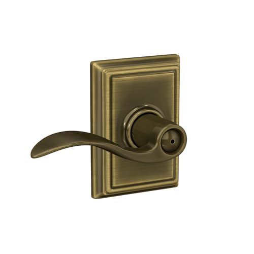 Image of Schlage Lock Company F40ACC609ADD Addison Collection Accent Privacy Lever, Antique Brass