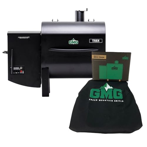 Green Mountain Grills Trek Prime 2.0 Portable Pellet Grill with Cover WiFi Smart Control 12V Power Wood Pellet Smoker for Camping Tailgating & RV Use Compact BBQ Grill