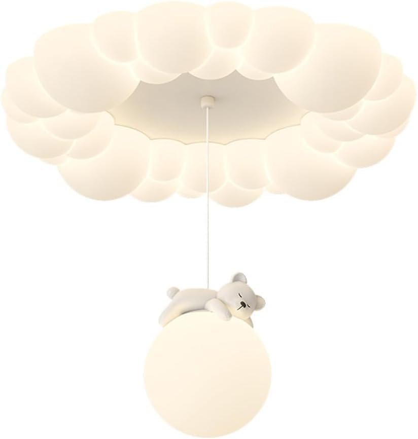 Lustre de chambre Mid-Century créatif en forme d'ours blanc au fini soigné