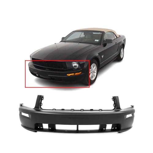 Image of FitParts Compatible with Ford Mustang GT 2005-2009 Front Bumper Cover | Primed, Coupe /Convertible, GT Equipado Base Convertible Coupe, Ready to Paint, OEM 5R3Z17D957BAA, FO1000575