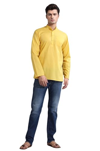 Kurta Shirt SKAVIJ túnica de algodón para noches de verano de hombre XL