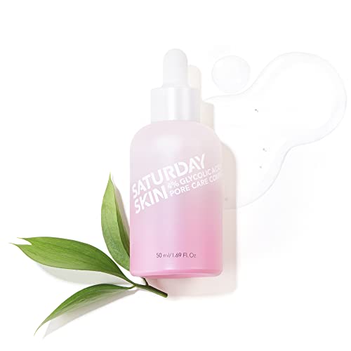 Saturday Skin Pore Active Treatment Serum for Face 4% Glycolic Acid + Pore Care Complex Help Refine Skinâ€™s Texture Reduce Pores Sebum Control AHA Acne Pimple Pore essence Anti-Aging 50ml 1.69 fl oz (1.69 Fl. Oz. (50ml))