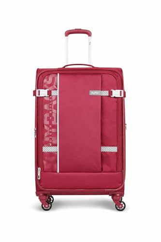 Image of Skybags Polyester Softsided Stylish Luggage Trolley with 4 Spinner Wheels and 5 Years International Warranty (Carmine Red, 81)