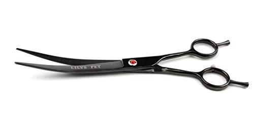 Image of Professional PET Grooming scissors Kit,Coated Titanium,Sharp and Strong Stainless Steel Blade for Dogs Cats Hair Cutting,3 Pieces of Scissors with a Comb and a Case (8.0 inches, Black)