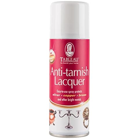 Tableau Anti-Tarnish Lacquer, Easy to Use Spray Lacquer to Keep Bright Metals Including Silver, Copper and Brass Shiny. 200ml Cover