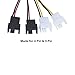 YiKaiEn 4-Pin Molex to 3-Pin / 4 Pin Computer Fan Power Cable,Fan Speed Control Cable, 2x12V / 2x5V Cable (4.7’’ 12cm)