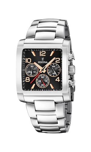 Festina Orologio Uomo Analogico - Acciaio Inox 316L Argento - Movimento al Quarzo - Cronografo - Vetro Minerale Alta Resistenza - Impermeabile 5 ATM - F20652/3 Special Prices