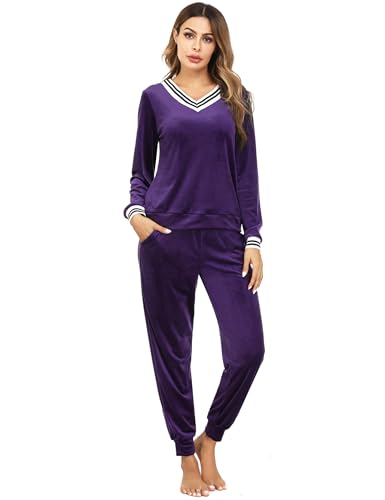 Survêtement femme col en V ample résolvant le manque d'aisance en XL