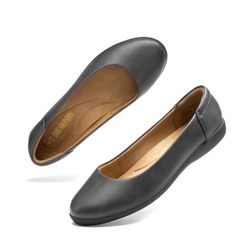 Image of DREAM PAIRS Women's Comfortable Ballet Dressy Work Flats, Round Toe Slip on Office Shoes