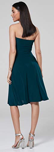 Zeta Ville -Vestito Bandeau di Seta Pieghe Taglio