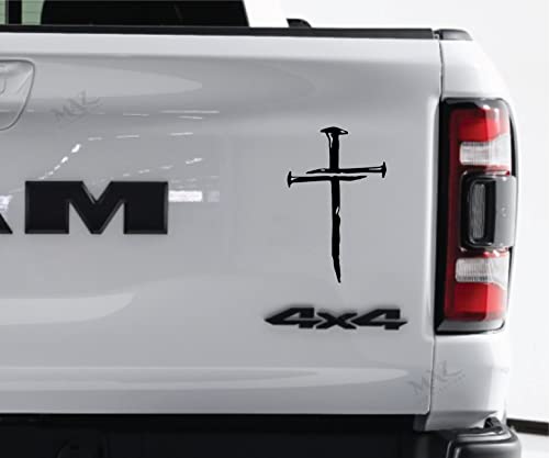 Cross Of Nails Decal Sticker | Cars Trucks Vans Suvs Windows Walls Cups Laptops | Black | 6" Inch Appx (Cross Of Nail Black) Maz-457 #TOP22